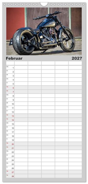 Produktbild: Familienplaner 2027 - Best of Custom- and Showbikes mit 5 Spalten (Wandkalender, 21 x 45 cm) CALVENDO