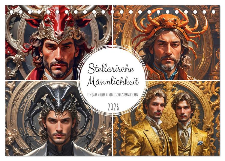 Produktbild: Stellarische M&auml;nnlichkeit (Tischkalender 2026 DIN A5 quer), CALVENDO Monatskalender