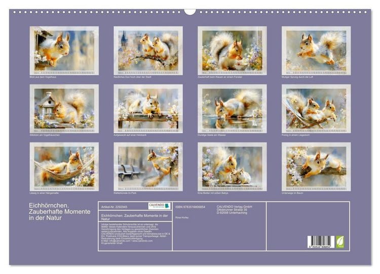 Produktbild: Eichh&ouml;rnchen. Zauberhafte Momente in der Natur (Wandkalender 2027 DIN A2 quer), CALVENDO Monatskalender