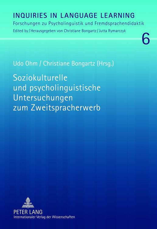 Produktbild: Soziokulturelle und psycholinguistische Untersuchungen zum Zweitspracherwerb