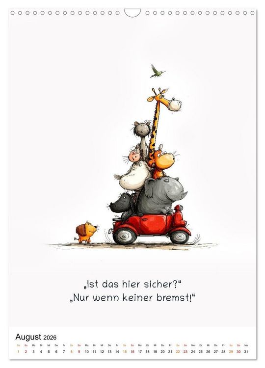 Produktbild: Tierische. Witzig. Wahr. (Wandkalender 2026 DIN A3 hoch), CALVENDO Monatskalender