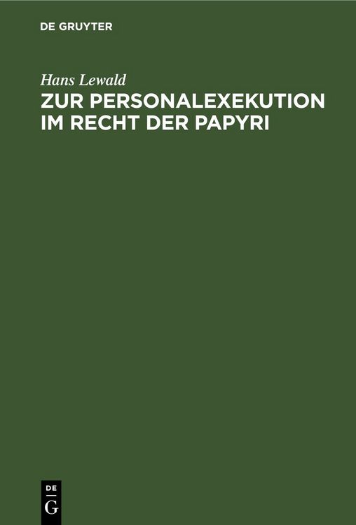 Produktbild: Zur Personalexekution im Recht der Papyri