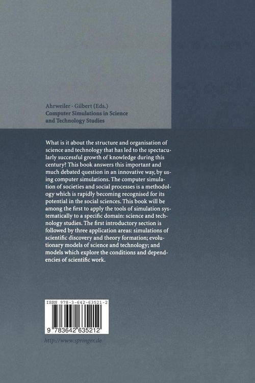 Produktbild: Computer Simulations in Science and Technology Studies