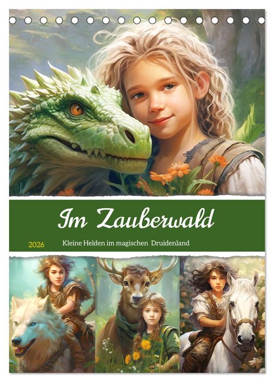 Produktbild: Im Zauberwald. Kleine Helden im magischen Druidenland (Tischkalender 2026 DIN A5 hoch), CALVENDO Monatskalender
