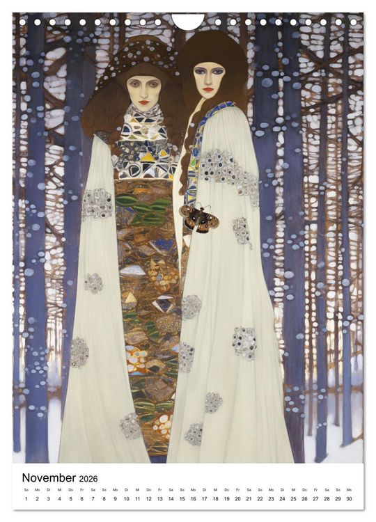 Produktbild: K&uuml;nstliche Impressionen. Ein Jahr in Klimts Natur. (Wandkalender 2026 DIN A4 hoch), CALVENDO Monatskalender