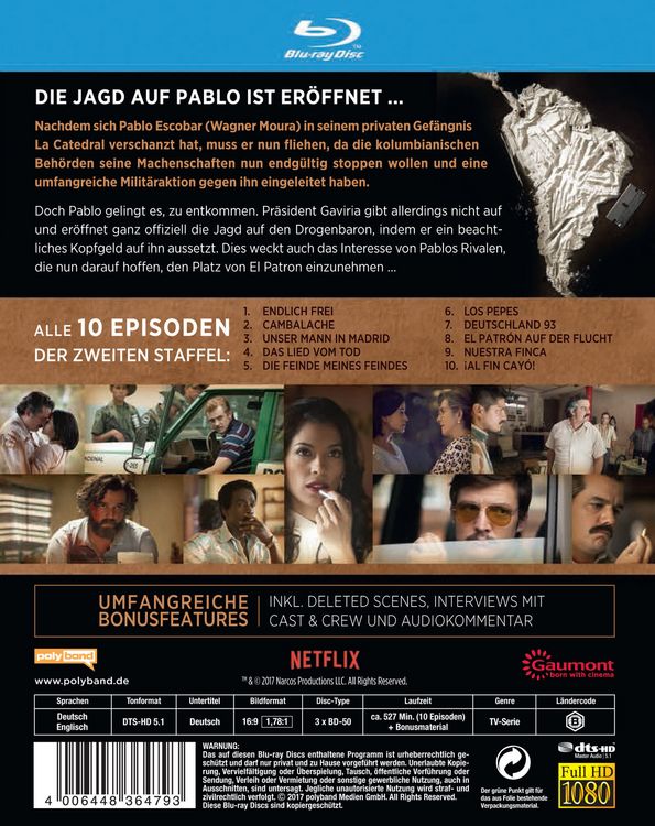 Produktbild: Narcos - Staffel 2 [3 BRs]