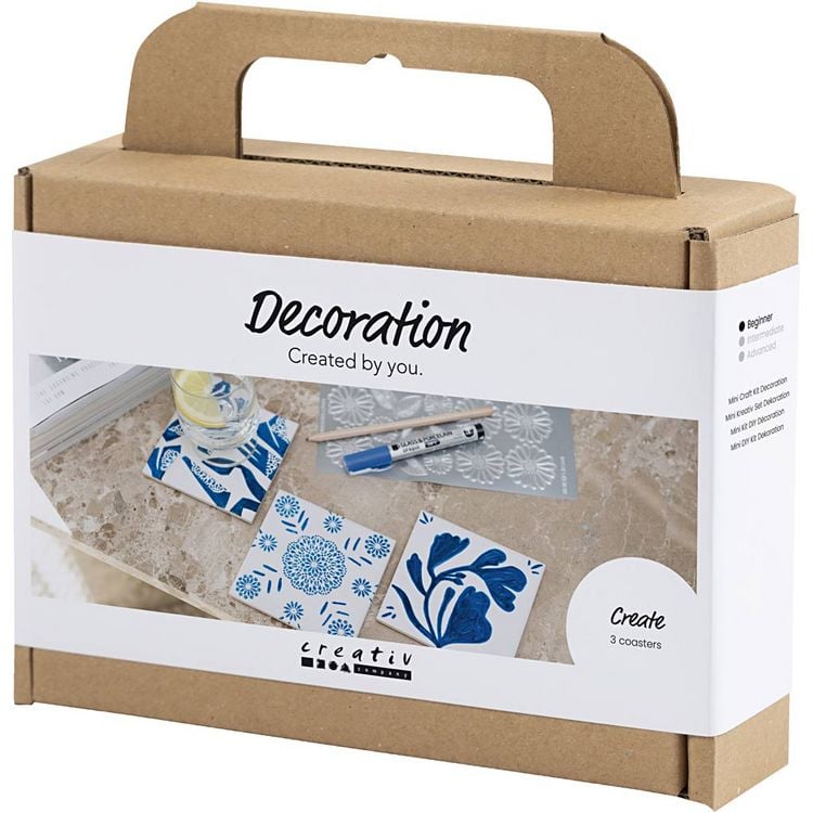 Produktbild: Creativ Company Mini Kreativ Set Dekoration, Porzellanuntersetzer, Blau