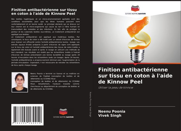 Produktbild: Finition antibact&eacute;rienne sur tissu en coton &agrave; l'aide de Kinnow Peel