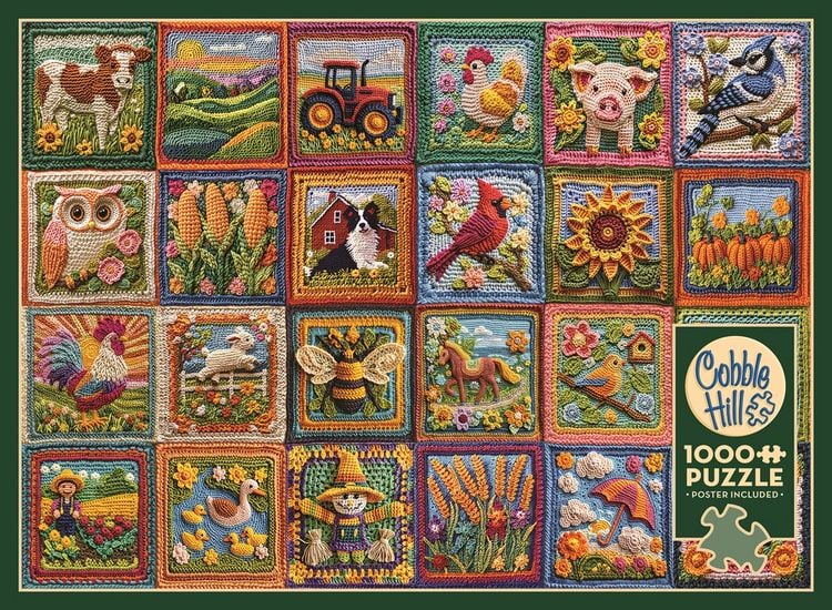 Produktbild: COBBLE HILL PUZZLES - H&auml;kel Patchwork Bauernhof 1000 Teile