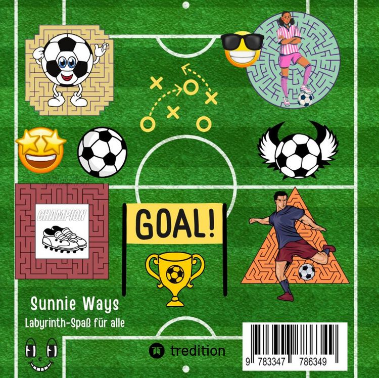 Produktbild: Labyrinth Rätselbuch für Kinder Fußball - 100 Puzzles EM 2024 Geschenkbuch Europameisterschaft Fußball