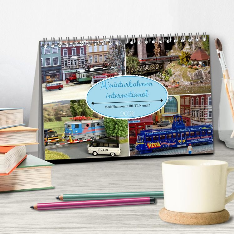 Produktbild: Miniaturbahnen international (Tischkalender 2026 DIN A5 quer), CALVENDO Monatskalender