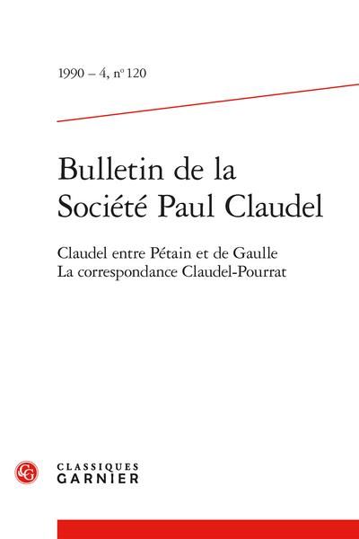 Produktbild: Bulletin de la Societe Paul Claudel; Claudel Entre Petain et de