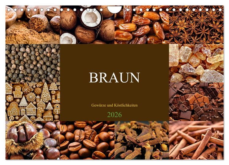 Produktbild: BRAUN - Gew&uuml;rze und K&ouml;stlichkeiten (Wandkalender 2026 DIN A4 quer), CALVENDO Monatskalender