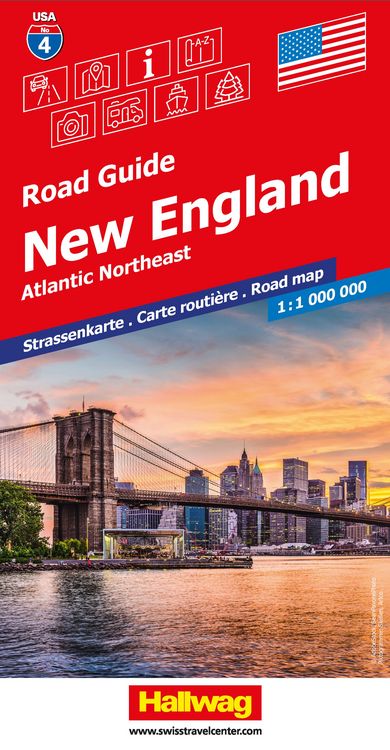 Produktbild: Hallwag Strassenkarte USA, New England 1:1 Mio.
