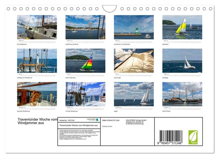 Produktbild: Travem&uuml;nder Woche vom Windjammer aus (Wandkalender 2026 DIN A4 quer), CALVENDO Monatskalender