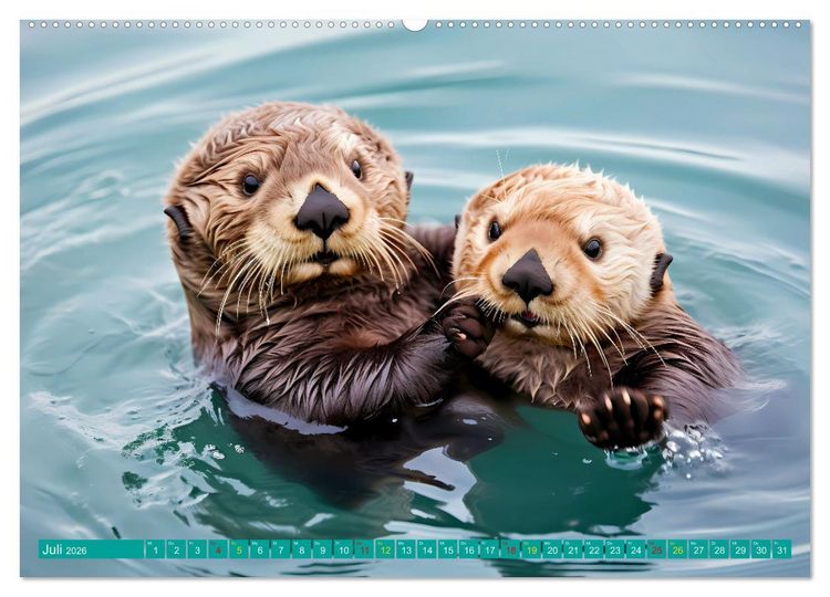 Produktbild: Tierkinder der Meere - entdecke ihre Welt (hochwertiger Premium Wandkalender 2026 DIN A2 quer), Kunstdruck in Hochglanz