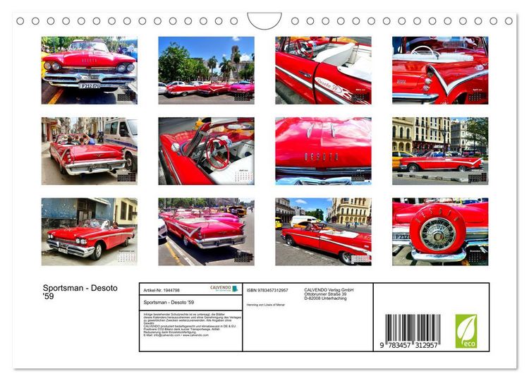 Produktbild: Sportsman - Desoto '59 (Wandkalender 2026 DIN A4 quer), CALVENDO Monatskalender