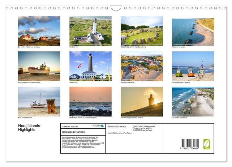 Produktbild: Nordj&uuml;tlands Highlights (Wandkalender 2026 DIN A3 quer), CALVENDO Monatskalender