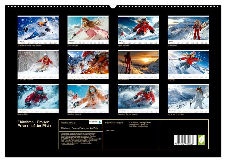 Produktbild: Skifahren - Frauen Power auf der Piste (hochwertiger Premium Wandkalender 2026 DIN A2 quer), Kunstdruck in Hochglanz