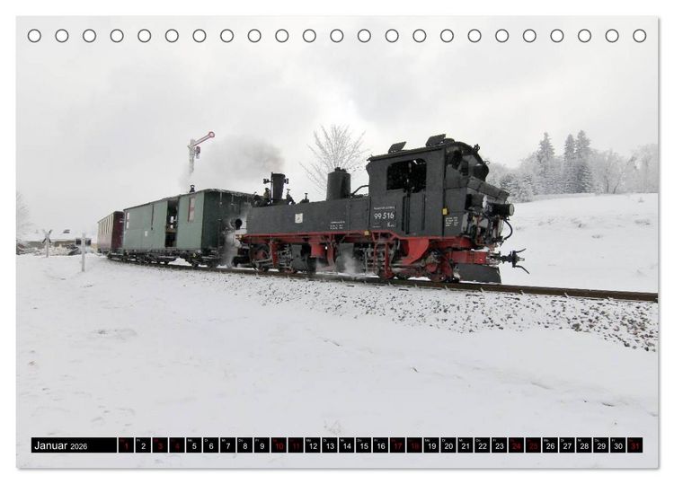 Produktbild: Dampfbahnromantik - Dampfbahnen auf schmaler Spur (Tischkalender 2026 DIN A5 quer), CALVENDO Monatskalender