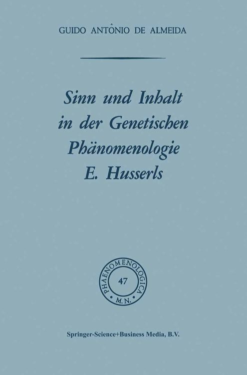 Produktbild: Sinn und Inhalt in der Genetischen Ph&auml;nomenologie E. Husserls
