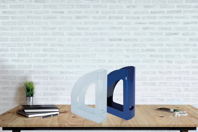 Produktbild: Q-CONNECT&reg; Stehsammler transparent, hellblau