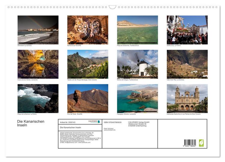 Produktbild: Die Kanarischen Inseln (Wandkalender 2026 DIN A2 quer), CALVENDO Monatskalender