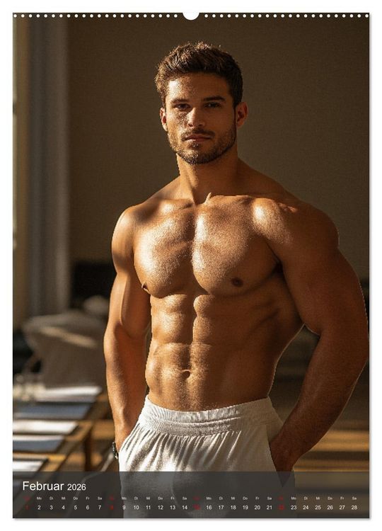 Produktbild: SEXY M&Auml;NNER - Muskeln im M&auml;nnerkalender (Wandkalender 2026 DIN A2 hoch), CALVENDO Monatskalender