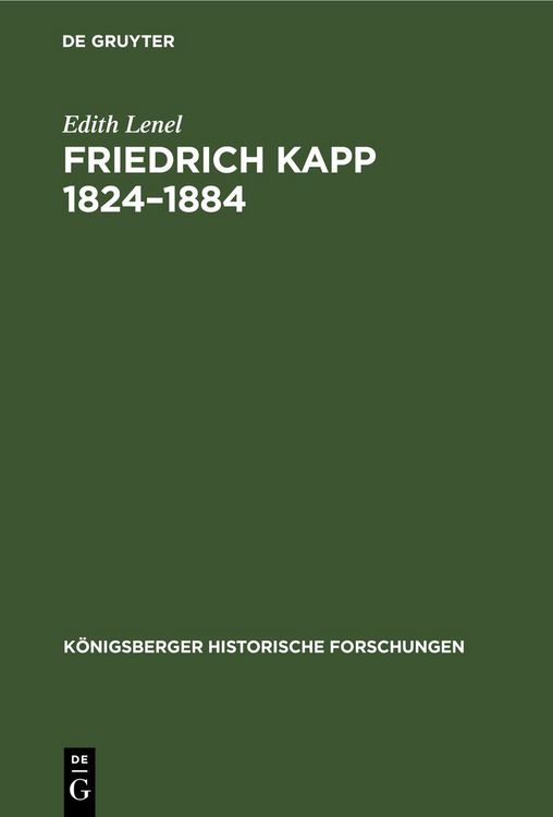 Produktbild: Friedrich Kapp 1824&ndash;1884