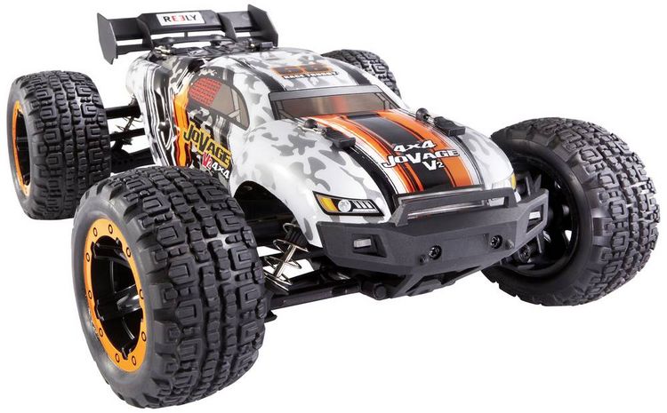 Produktbild: Reely JoVage 4x4 V2 Orange/Wei&szlig; Brushed 1:16 RC Modellauto Elektro Truggy Allradantrieb (4WD) RtR 2,4 GHz inkl. Akku und Ladekabel