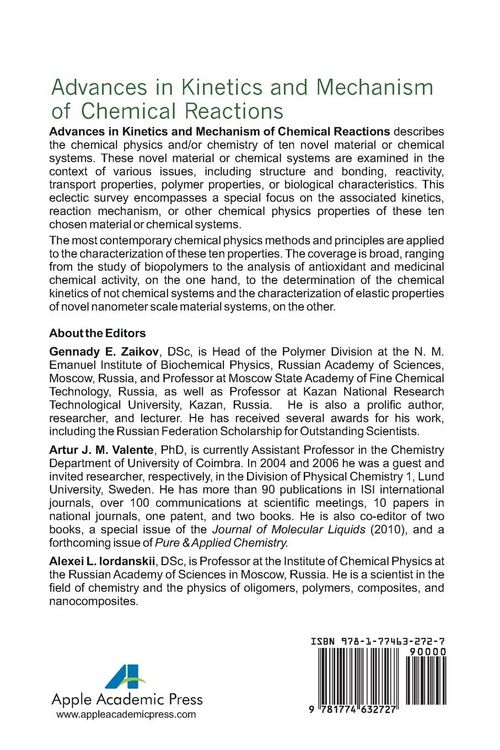 Produktbild: Advances in Kinetics and Mechanism of Chemical Reactions