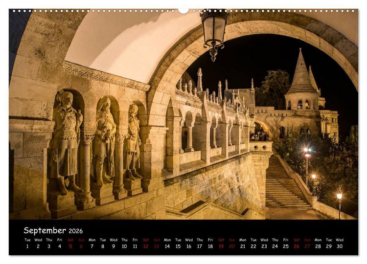 Produktbild: Danube River Nightlights (High Quality Premium Wall Calendar 2026 DIN A2 landscape),CALVENDO 12 Month Wall Calendar