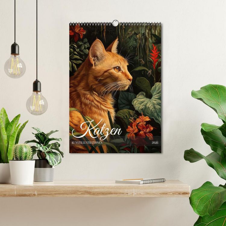 Produktbild: Katzen Kunstillustrationen (Wandkalender 2026 DIN A3 hoch), CALVENDO Monatskalender