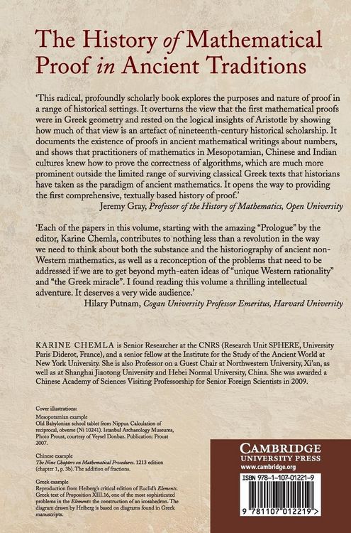 Produktbild: The History of Mathematical Proof in Ancient Traditions