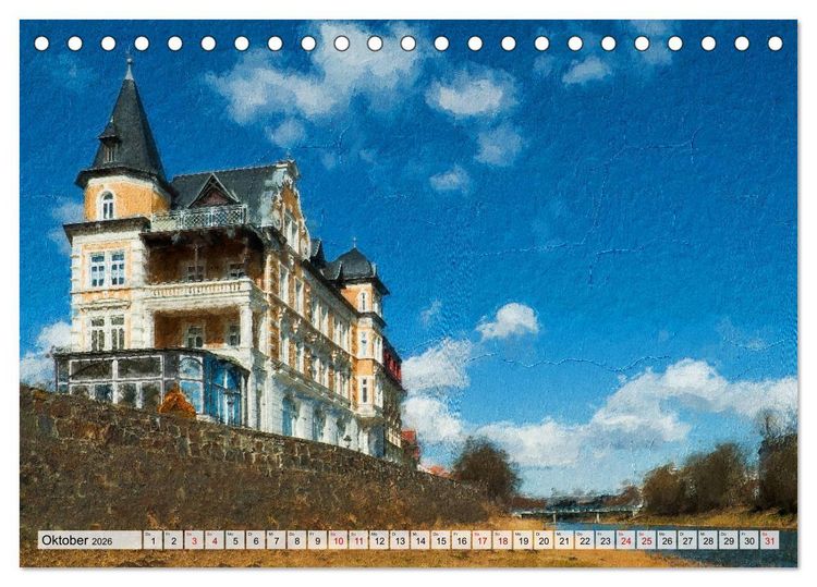 Produktbild: Gera gesehen mit Pinsel und &Ouml;l (Tischkalender 2026 DIN A5 quer), CALVENDO Monatskalender