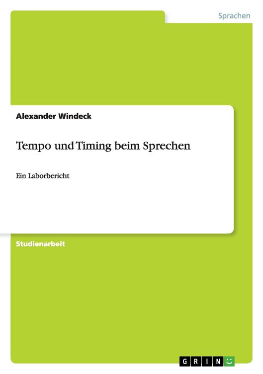 Produktbild: Tempo und Timing beim Sprechen