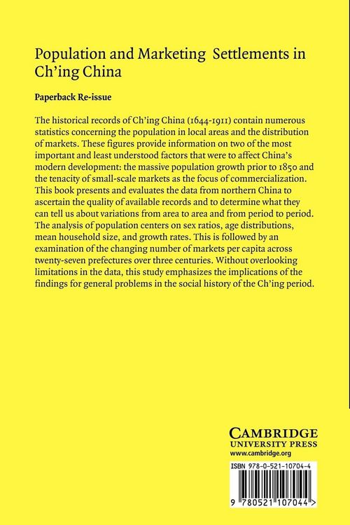 Produktbild: Population and Marketing Settlements in Ch'ing China