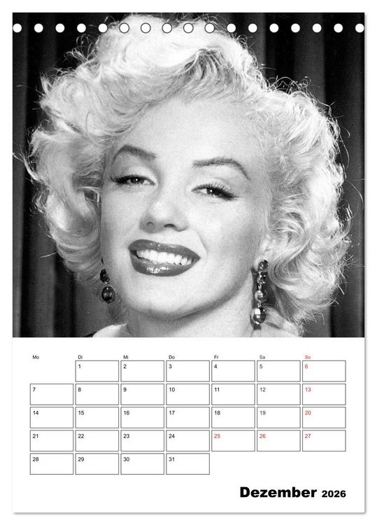 Produktbild: Marilyn Monroe. Weltstar und Sexsymbol (Tischkalender 2026 DIN A5 hoch), CALVENDO Monatskalender