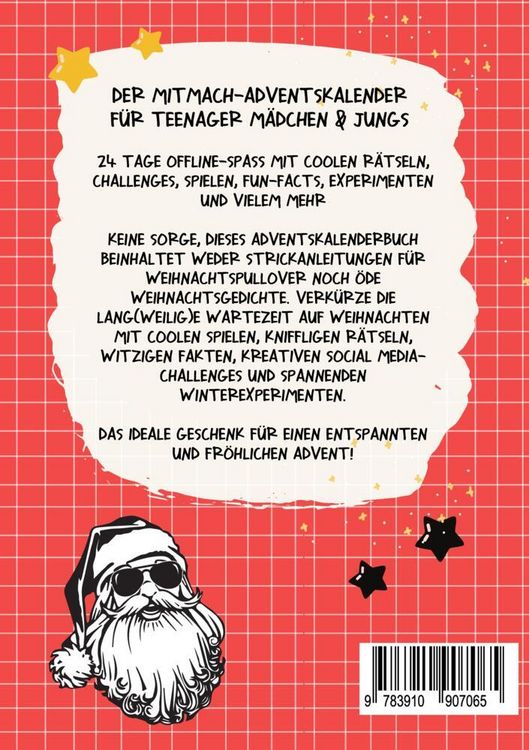 Produktbild: Der Mitmach-Adventskalender f&uuml;r Teenager M&auml;dchen & Jungs Black & White Edition