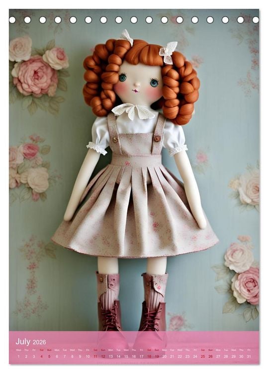 Produktbild: Romantic Dolls (Desk Calendar 2026 DIN A5 portrait), CALVENDO 12 Month DeskCalendar
