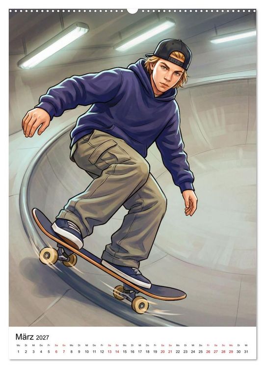 Produktbild: Level Up - Skate Vibes (hochwertiger Premium Wandkalender 2027 DIN A2 hoch), Kunstdruck in Hochglanz