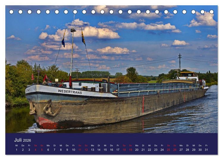 Produktbild: Binnenschiffe im Norden (Tischkalender 2026 DIN A5 quer), CALVENDO Monatskalender
