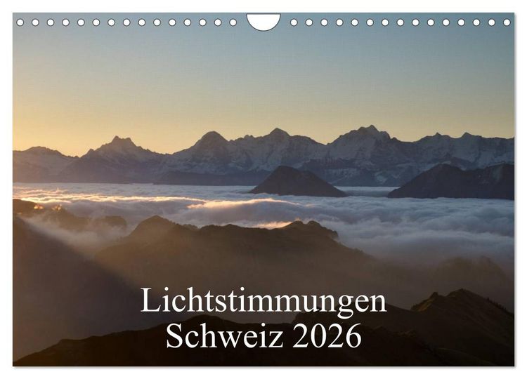 Produktbild: Lichtstimmungen Schweiz 2026 (Wandkalender 2026 DIN A4 quer), CALVENDO Monatskalender