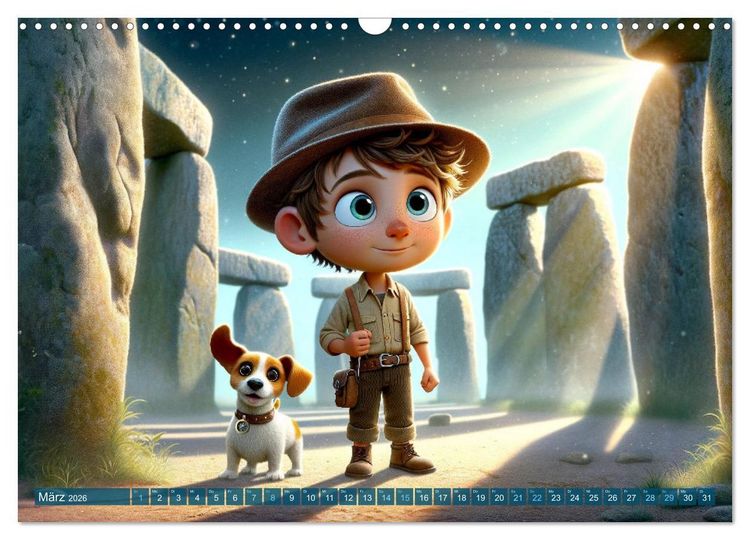 Produktbild: Max und Buddy: Entdecker des Verborgenen (Wandkalender 2026 DIN A3 quer), CALVENDO Monatskalender