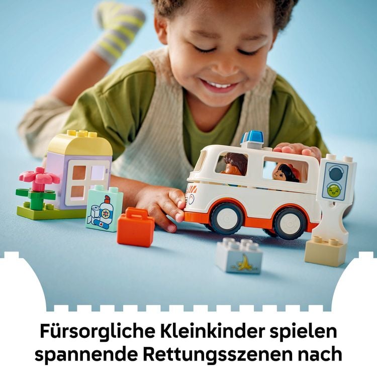 Produktbild: LEGO DUPLO Rettungswagen mit Fahrer, Lernspielzeug f&uuml;r Kleinkinder 10447