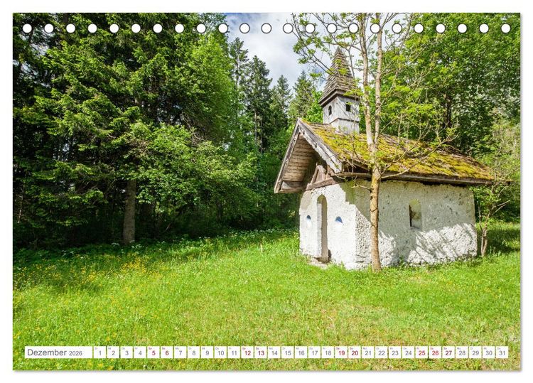 Produktbild: Kapellen im Tiroler Leutaschtal (Tischkalender 2026 DIN A5 quer), CALVENDO Monatskalender