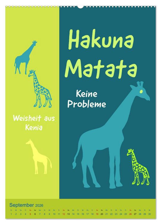 Produktbild: Kenia..mit einem Hauch Poesie - Weisheiten und Zitate (Wandkalender 2026 DIN A2 hoch), CALVENDO Monatskalender
