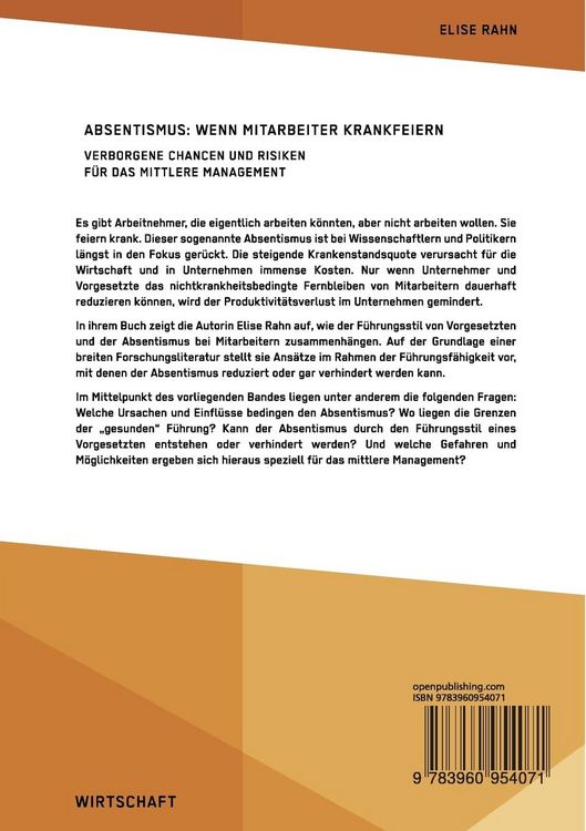 Produktbild: Absentismus: Wenn Mitarbeiter krankfeiern