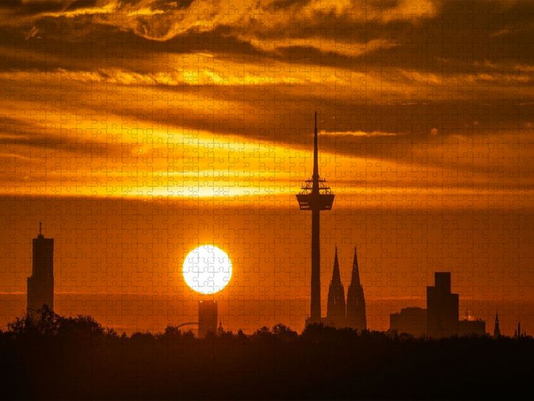 CALVENDO Puzzle Saarschleife Sonnenaufgang – 1000 Teile Fotopuzzle, 64 X 48 Cm