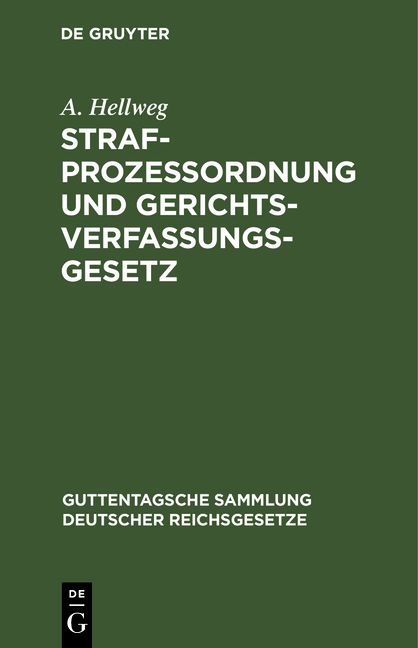Produktbild: Strafproze&szlig;ordnung und Gerichtsverfassungsgesetz
